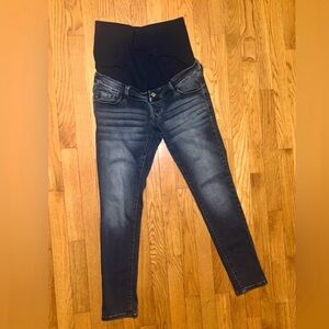 KanCan Maternity Jeans Size 9/28 Dark Wash Skinny Stretch Denim Full Panel Cozy